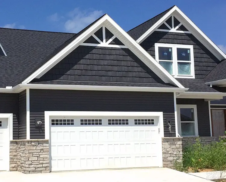 Charcoal Gray + Bright White + Teal Exterior painting