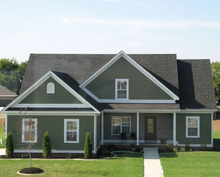 Hunter Green + Muted Sage + White Exterior painting