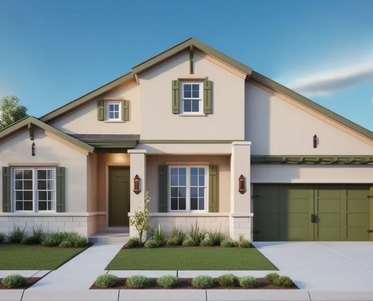 Light Taupe + Olive Green + Bronze Hardware Exterior painting