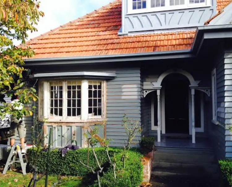 Terracotta + Cream + Dark Blue Exterior painting