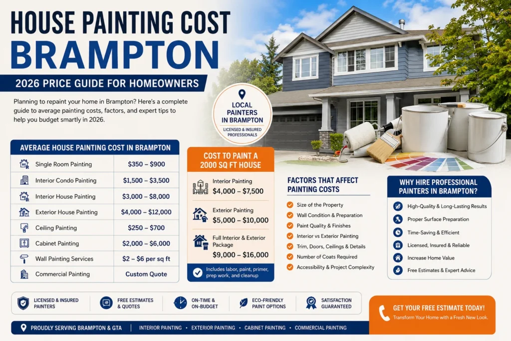 House Painting Cost Brampton: Complete 2026 Pricing Guide