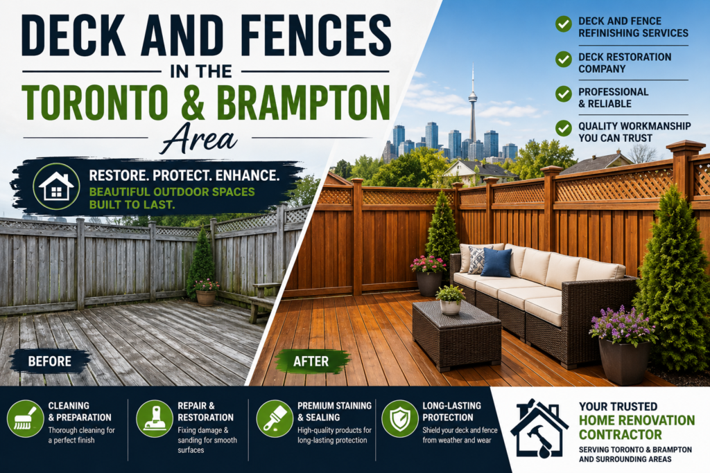 Deck and Fences in the Toronto and Brampton Area: Restore and Protect Your Outdoor Spaces